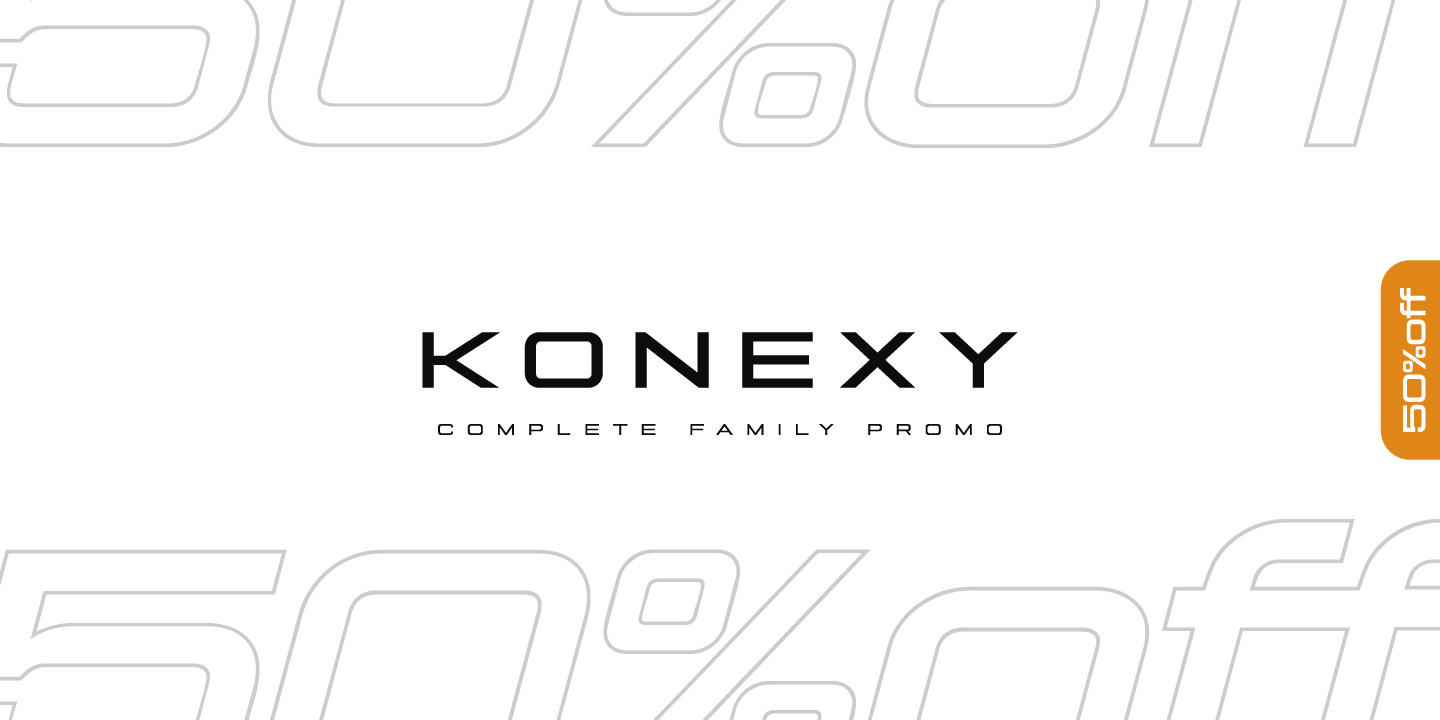Przykład czcionki Konexy Outline Italic